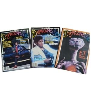 Dynamite Magazine Vintage 3 Pack From 1980s ET, Michael‎ Jackson, Knight Rider